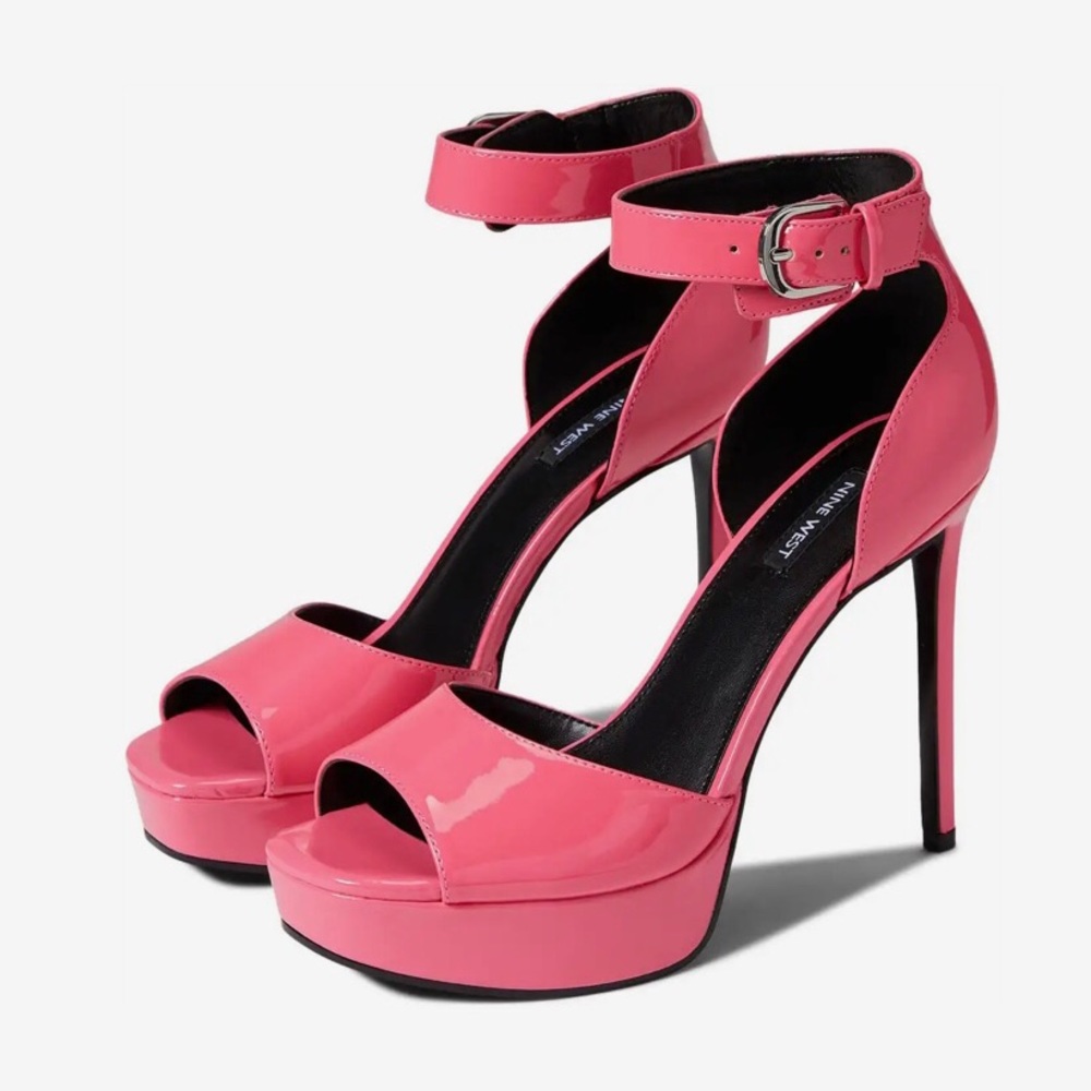 NWT NEON NINE WEST Debby Platform Ankle Strap Sandal